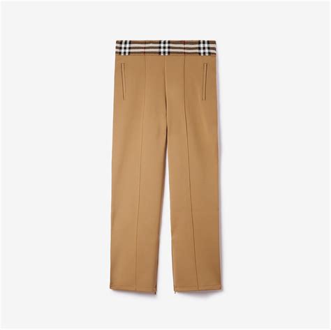 burberry faux leather trim skinny pants|burberry jogging pants women.